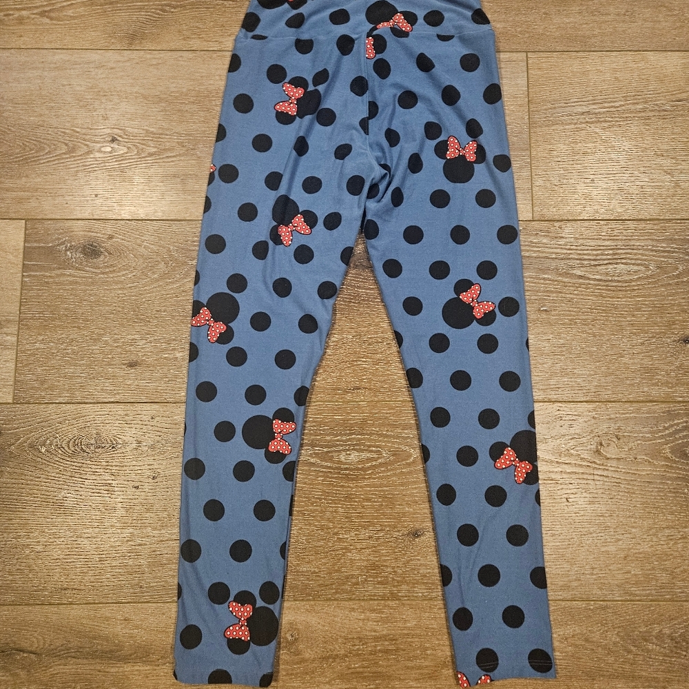 LuLaRoe Kids Leggings - Blue with Black and Red Polka Dots